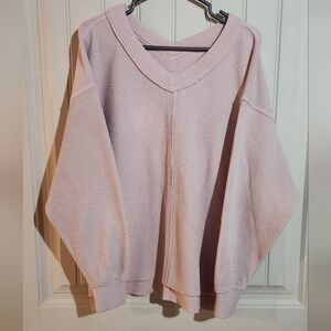 Aerie Soft Pink V-Neck Sweater